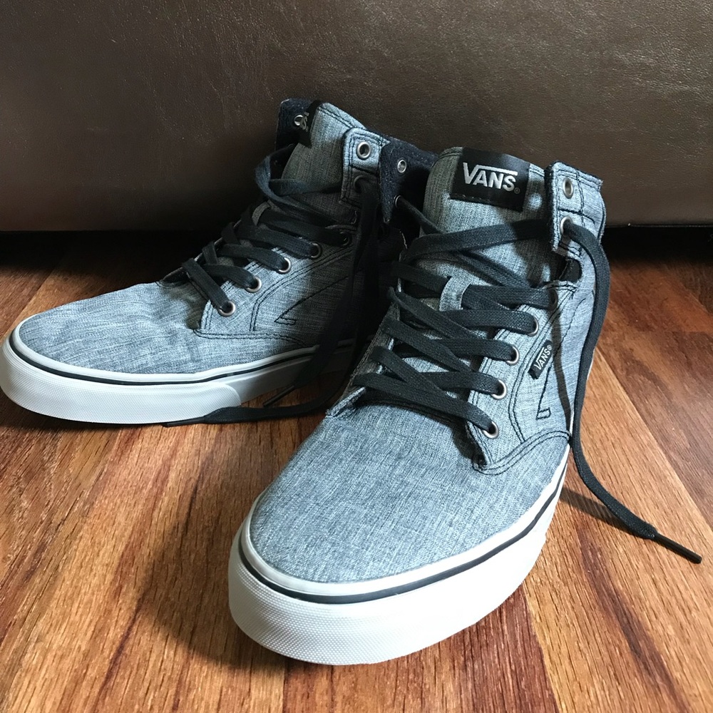 Vans sk8-hi high top gray black sneakers 10.5